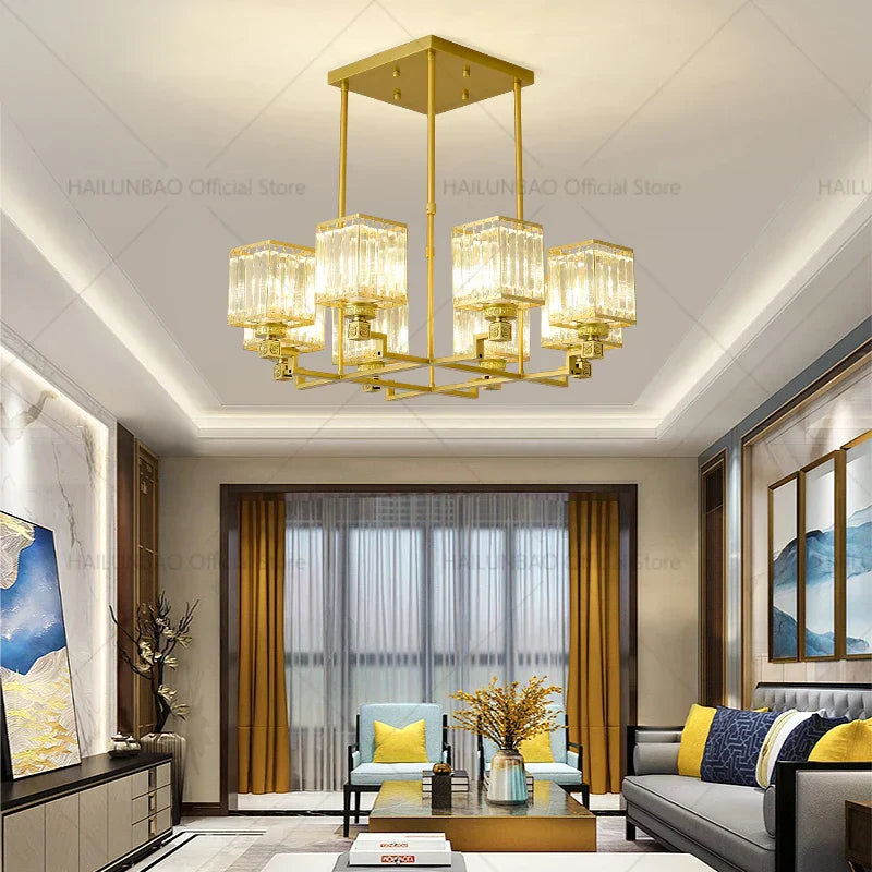 DecorBites™ Crystal Chandelier: Modern, Luxe, & Chic for Living Room, Bedroom, Restaurant & Villa