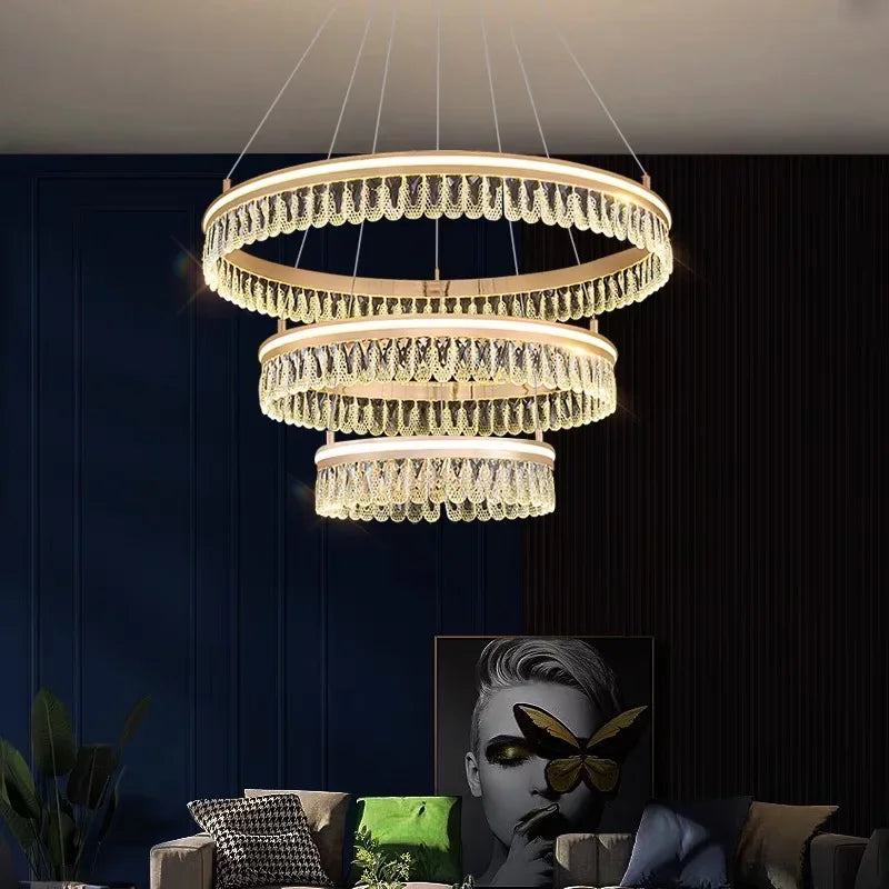 2024 DecorBites™ Modern Crystal LED Chandelier for Living & Dining Room Decor