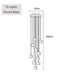 Crystal Ball Staircase Pendant Light in Brushed Stainless