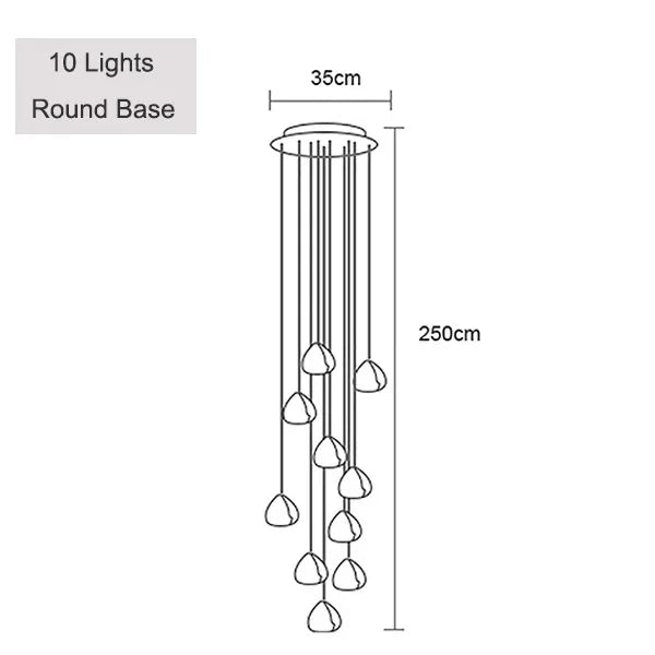 DecorBites™ Crystal Ball Chandelier: Long Adjustable Staircase Pendant Light perfect for Home & Restaurant