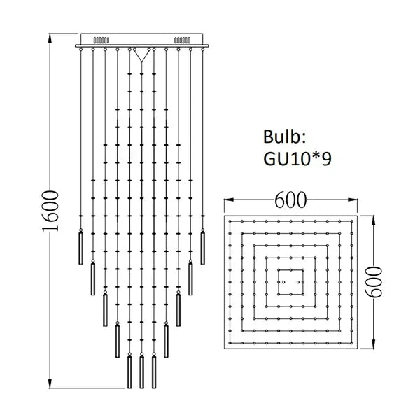 DecorBites™ Crystal Ceiling Chandelier: Modern Elegant Living Room & Staircase Light Fixture