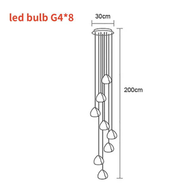 DecorBites™ Crystal Ball Nordic LED Chandelier - Modern Staircase Decorative Lighting