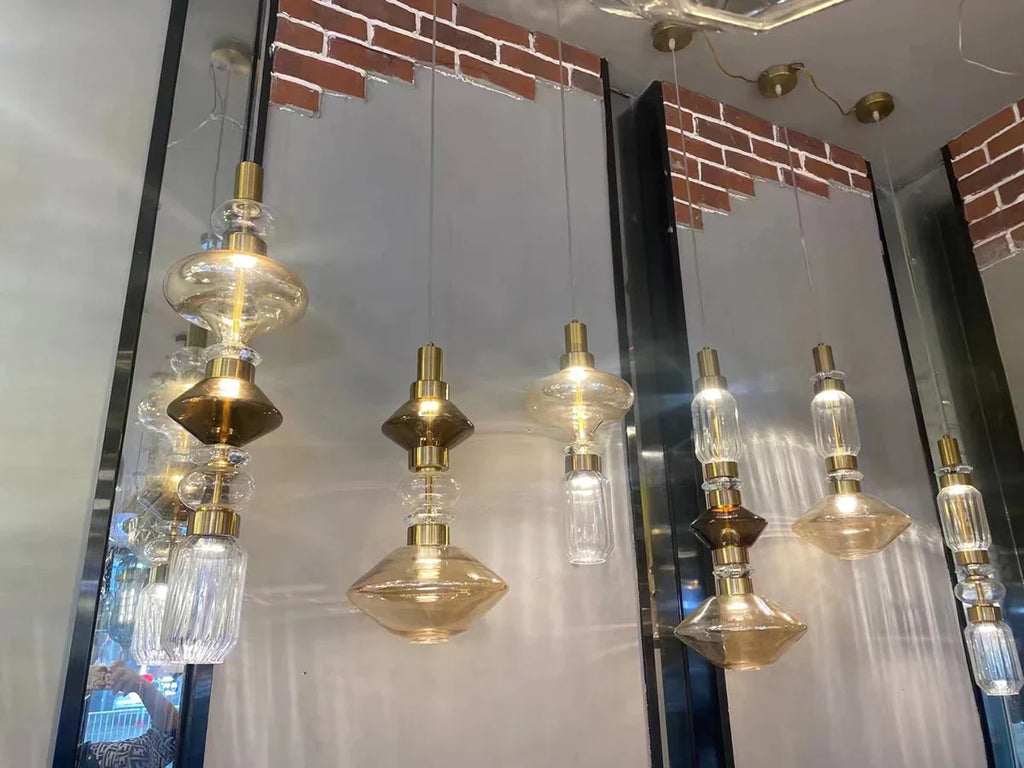 DecorBites™ Glass Chandelier: Elegant Lighting for Home, Restaurant, Bar, and Study Room