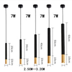 Black Aluminum Cylinder Dimmable LED Pendant Light