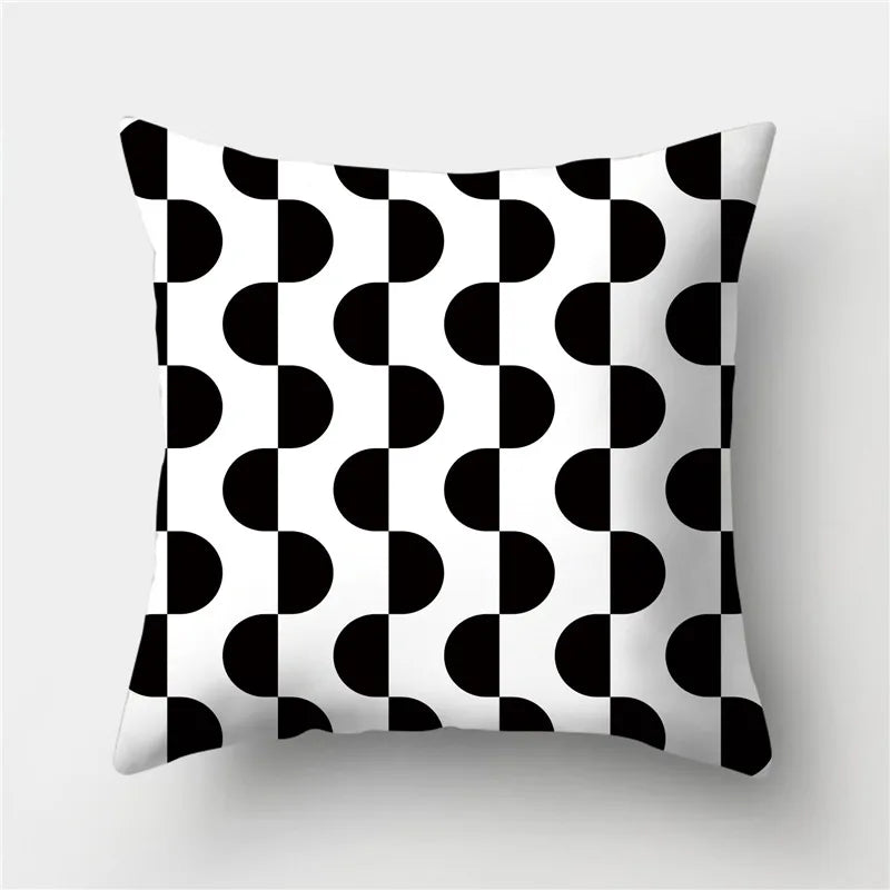 DecorBites™ Geometric Stripes Pillowcase 45x45cm Polyester Cushion Cover for Living Room