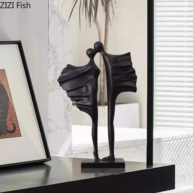 DecorBites™ Abstract Lovers Resin Sculpture Modern Decor Ornaments - Couple Figures Statue