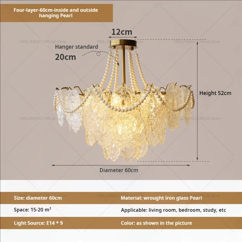 DecorBites™ Cream Crystal Chandelier: French Light Luxury for Living Room, Bedroom, Dining Room