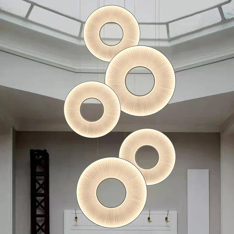 DecorBites™ Dix Heures Round Fabric LED Pendant Light for Parlor, Hotel, and Dining Room