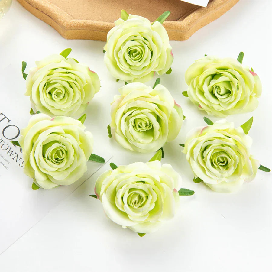DecorBites™ 10Pcs Silk Blue Rose Wedding Party Decoration DIY Bridal Accessories Artificial Flowers