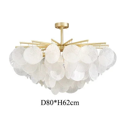 DecorBites™ ثريا زجاجية أنيقة: إضاءة كريستالية فاخرة على الطراز الفرنسي، ديكور رومانسي لغرفة النوم وغرفة المعيشة