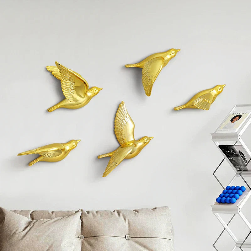 DecorBites™ 3D Bird Resin Statue Wall Decor for Children's Room - Animal Figurine Ornament