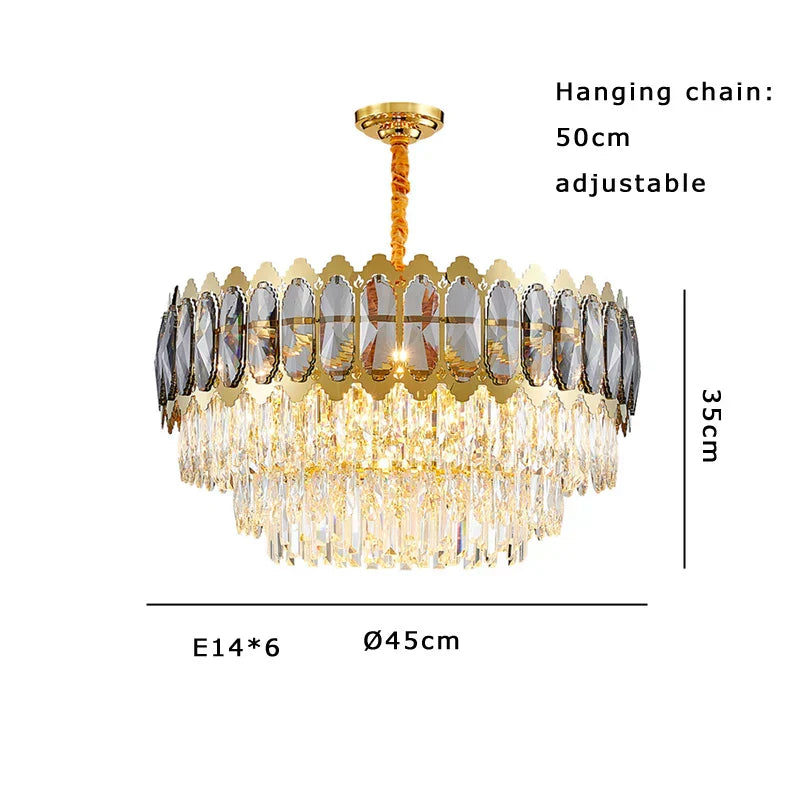 DecorBites™ Crystal Ceiling Chandelier for Modern Living Room Decor