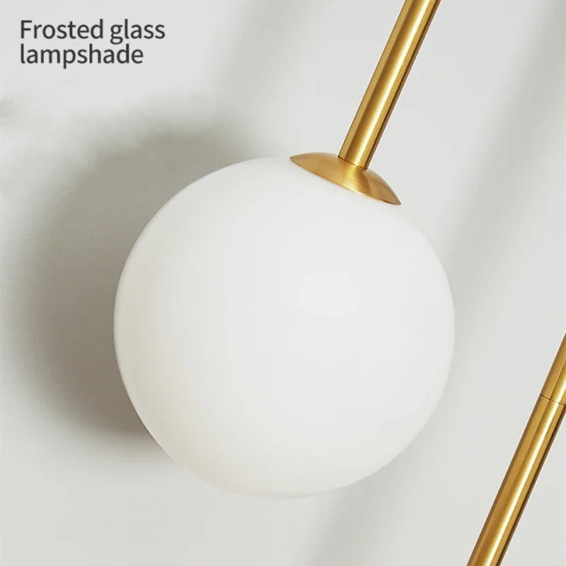 DecorBites™ Glass Ball LED Wall Lamp in Gold Iron for Modern Bedroom and Study Lighting