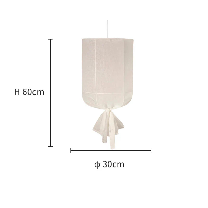 DecorBites™ Linen Cotton Pendant Lamp: Nordic White DIY Fabric Shade LED Island Lighting