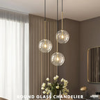 Modern Clear Glass Pendant Light With Gold Finish