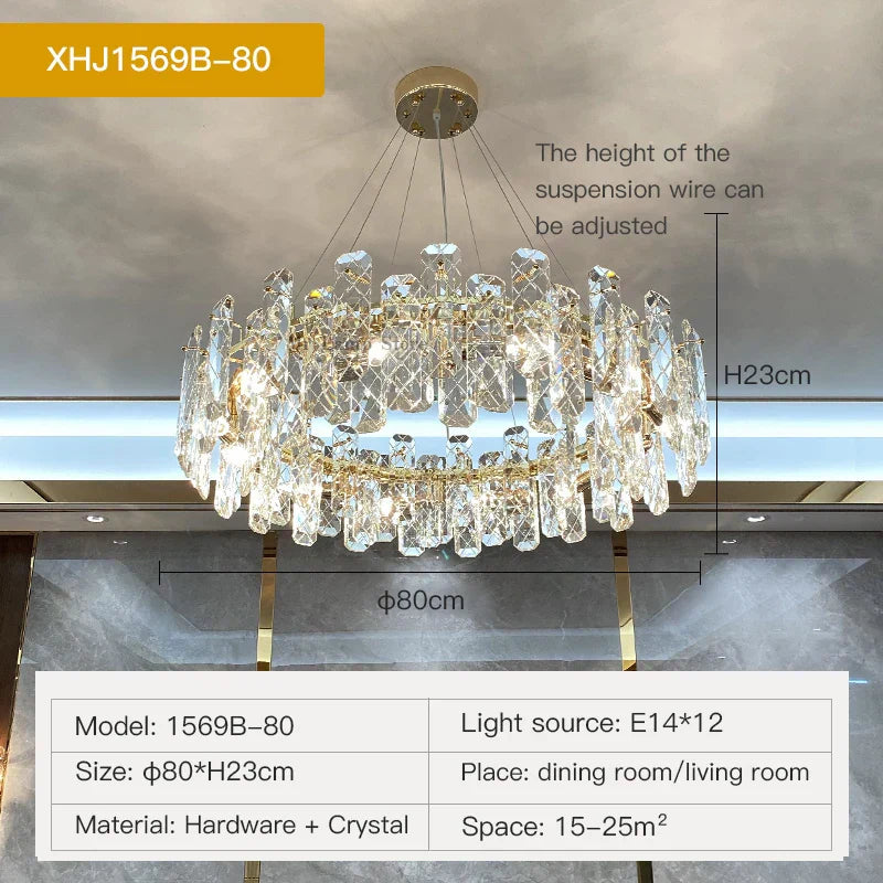 DecorBites™ Crystal LED Chandelier for High-end Living Spaces