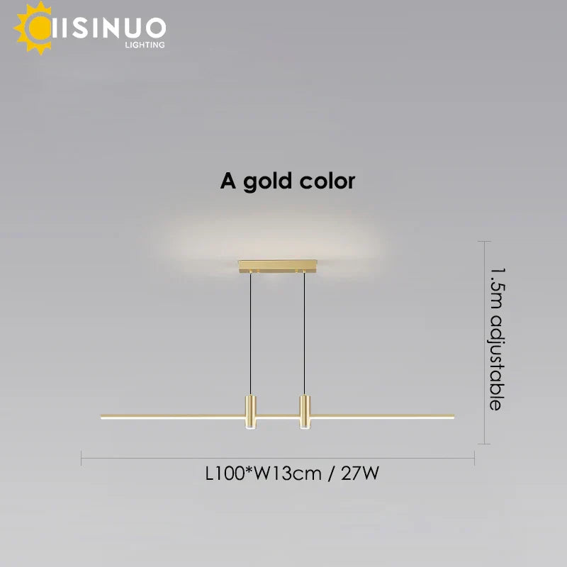 DecorBites™ Adjustable LED Pendant Light in Black/Gold for Office Dining Living Room