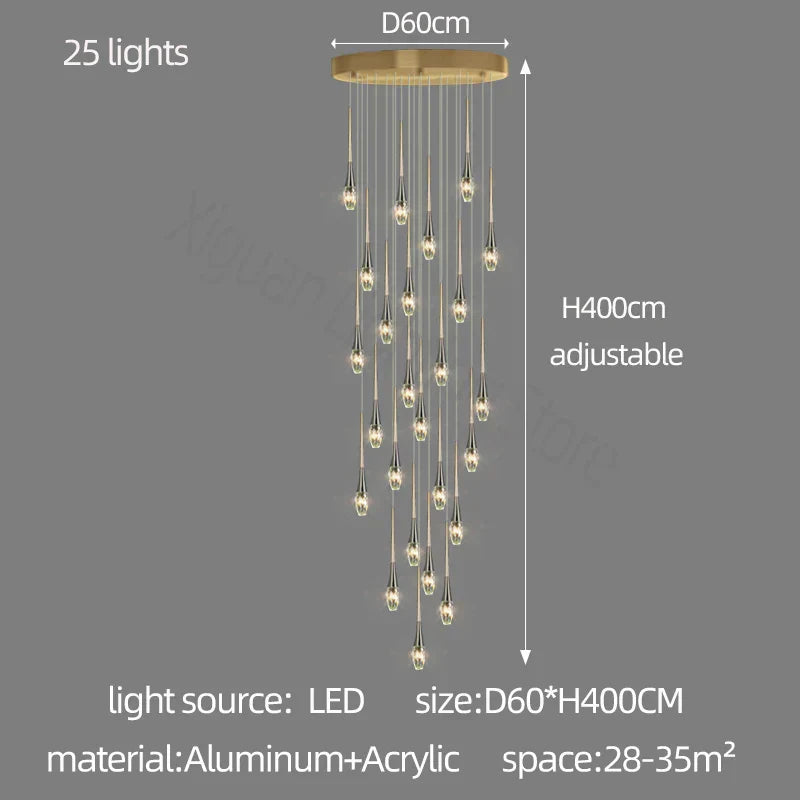 DecorBites™ Elegant Crystal Chandelier for Duplex Villa, Restaurant, and Living Room