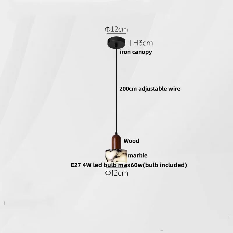 DecorBites™ Copper Yellow LED Pendant Light Fixture for Dining Room and Kitchen