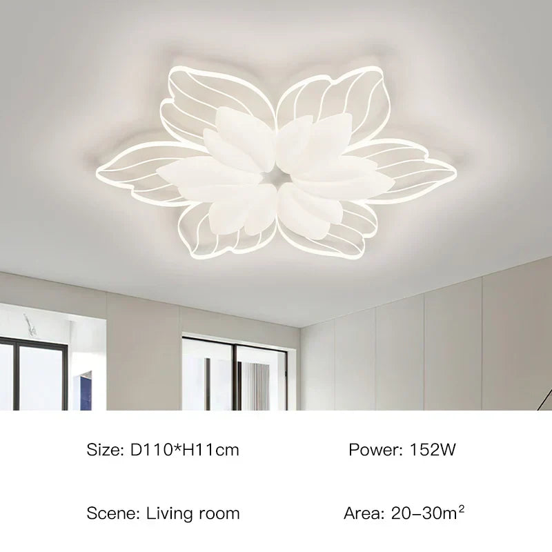 ثريا زهور LED من DecorBites™ مصباح سقف أبيض لديكور غرفة النوم وغرفة المعيشة