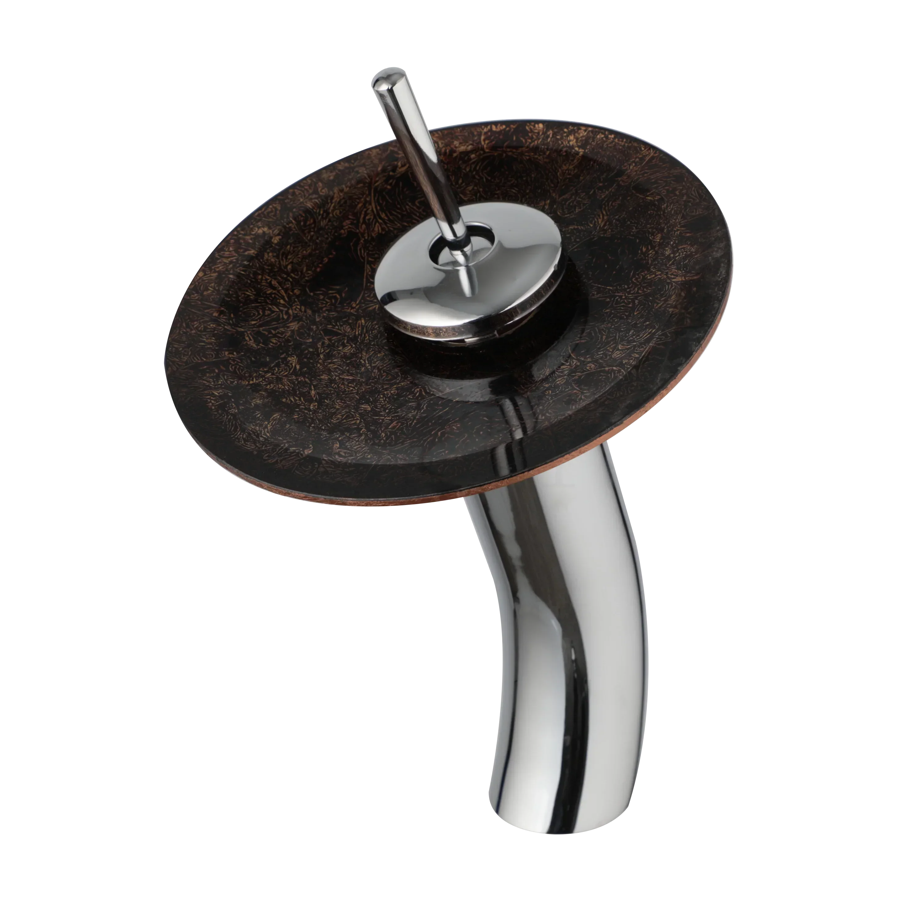 DecorBites™ Glass Rocker Handle Basin Faucet, Waterfall Mixer Taps, Chrome Finish