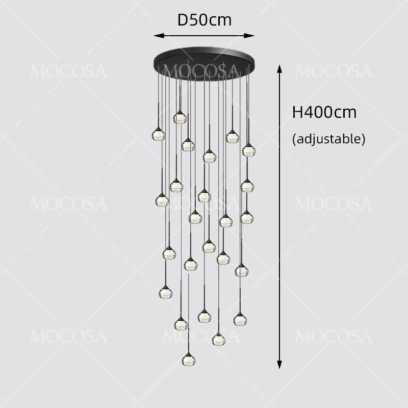 Black Water Drop Acrylic LED Pendant Light