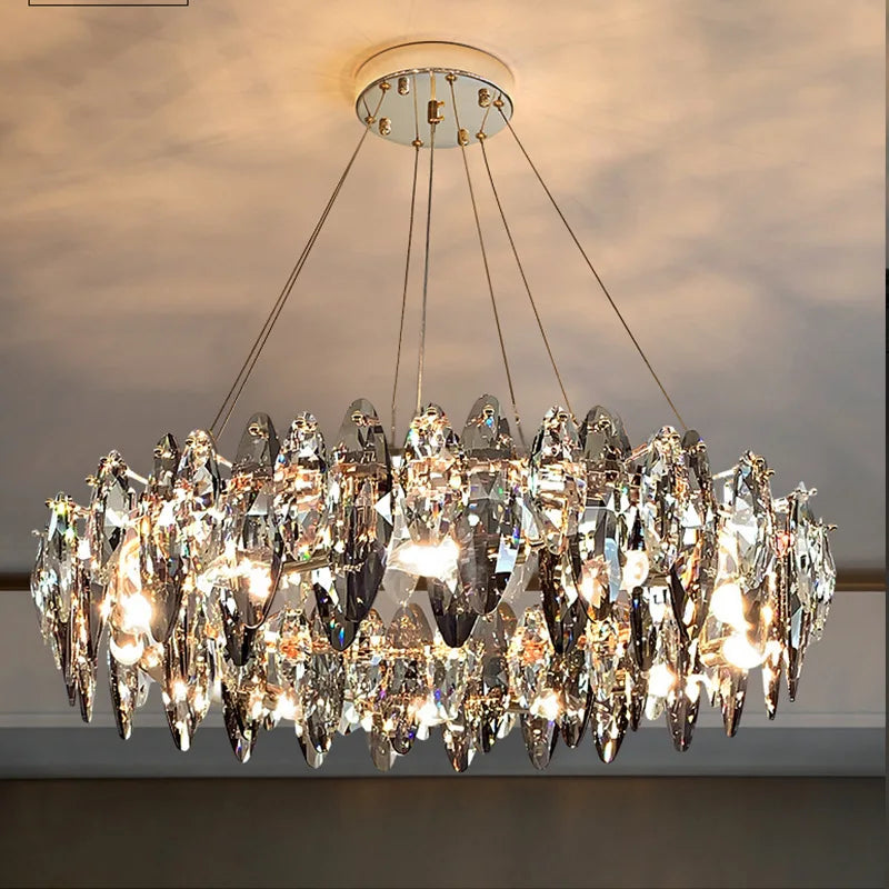 DecorBites™ كريستال 2024 ثريا إضاءة LED لغرفة الطعام والمعيشة