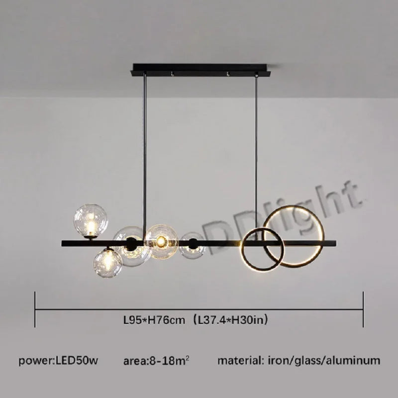 DecorBites™ Glass Bubble LED Chandelier Dining Room Pendant Lighting