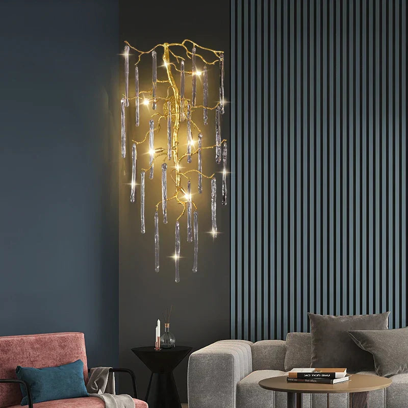 DecorBites™ Crystal Wall Lamp Living Room Bedroom Bedside Art Light