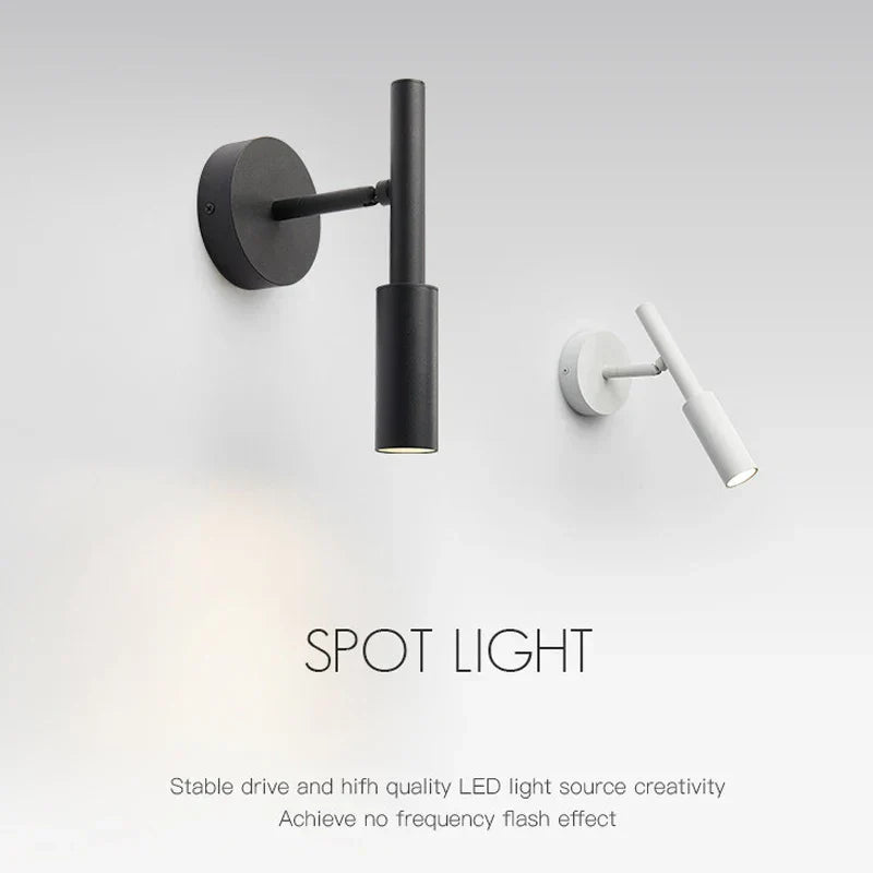 DecorBites™ Adjustable Indoor LED Wall Lamp Spotlight Fixture, Aluminum, Rotatable 350°