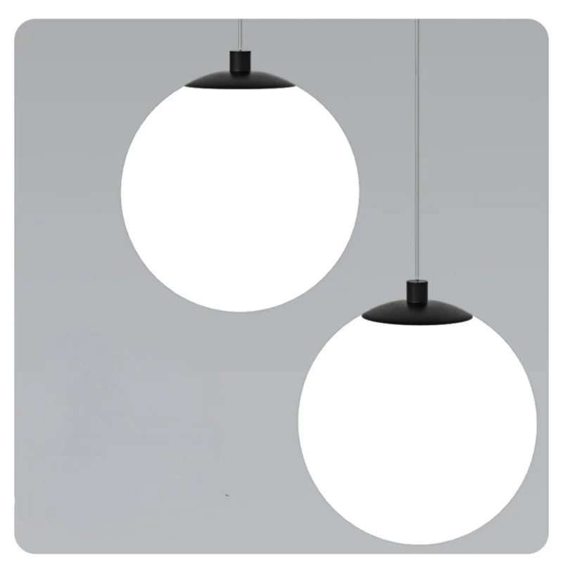 DecorBites™ Glass Ball Dual Head Pendant Light for Bedroom, Modern LED Chandeliers