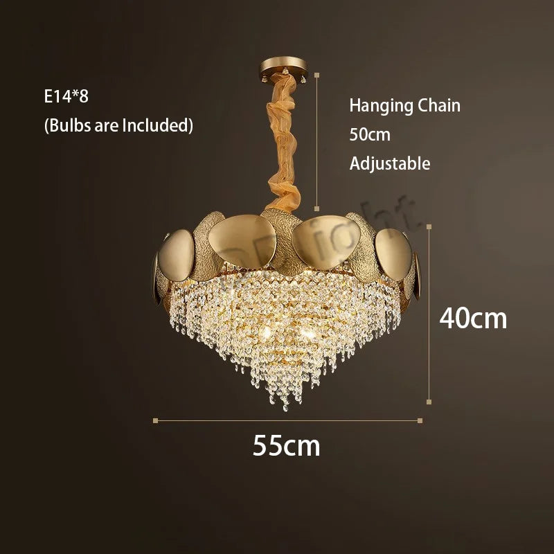 DecorBites™ Crystal Tassels LED Pendant Chandelier - Modern Luxury Home Decor