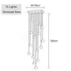 Crystal Ball Staircase Pendant Light in Brushed Stainless
