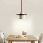 Japanese Stone and Wood Cream Pendant Light