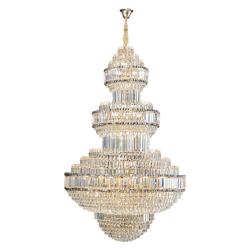 DecorBites™ Crystal Villa Chandelier: Luxe European Duplex Hall Lighting - Elegant Living Room Decor