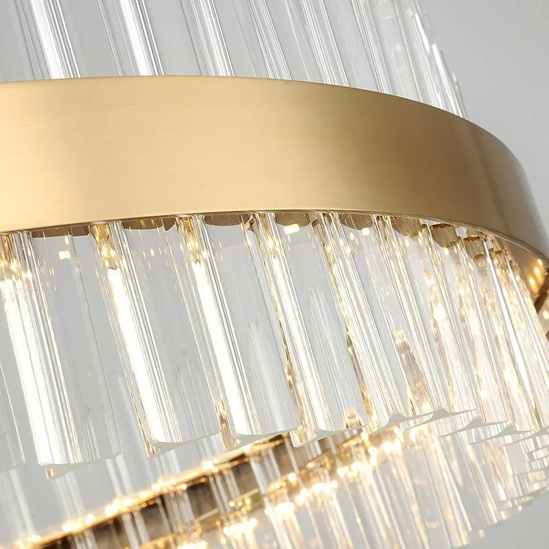 DecorBites™ Crystal Chandelier LED Ring Lamp for Dining Living Room & Bedroom