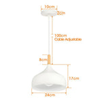 Nordic White Iron Pendant Light With Wood Accent