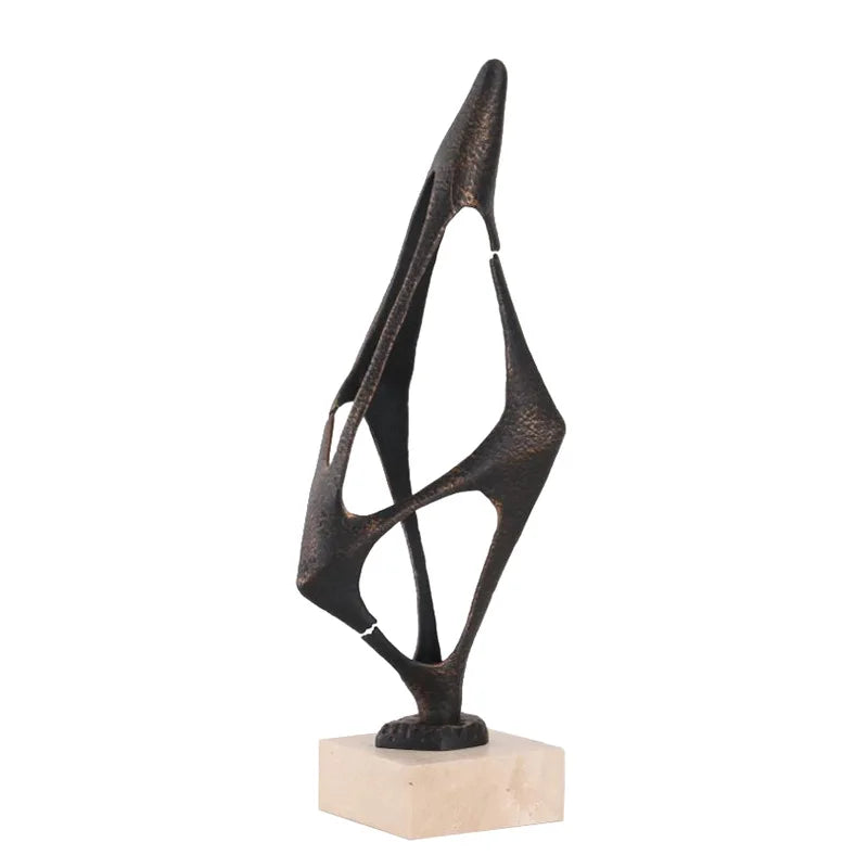DecorBites™ Geometric Abstract Face Metal Statue Figurine Home Decoration