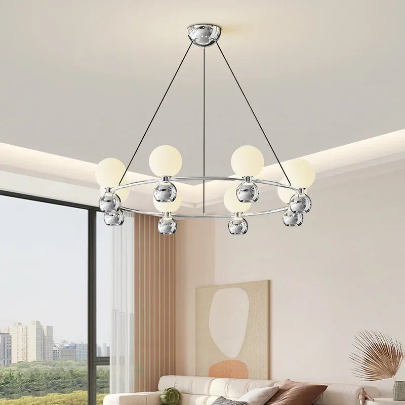 DecorBites™ Cream Nordic Pendant Chandelier for Living Room, Bedroom, and Dining Room