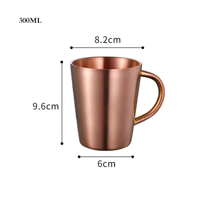 DecorBites™ Double-Layer Stainless Steel Thermal Mug with Handle for Coffee and Beer