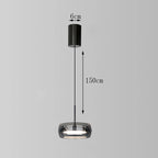 Modern Glass Ring Pendant Light in Iron