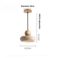Japanese Travertine Stone LED Pendant Light, Wabi-Sabi Natural Stone Chandeliers for Kitchen Island Restaurant Bedroom Decor