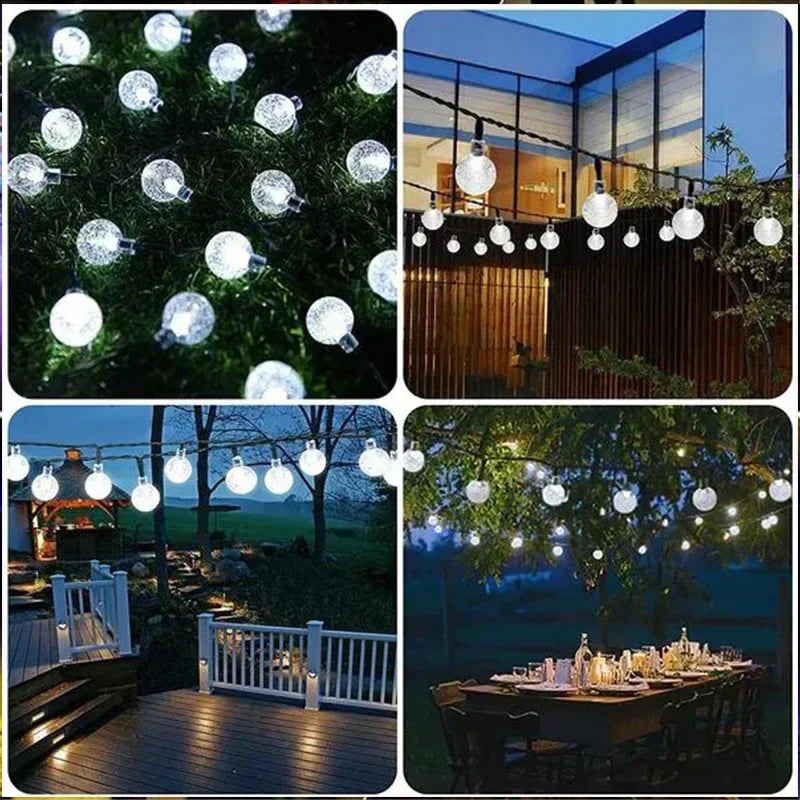 DecorBites™ Crystal Fairy Solar String Lights - 8 Modes Waterproof Outdoor Patio Decor