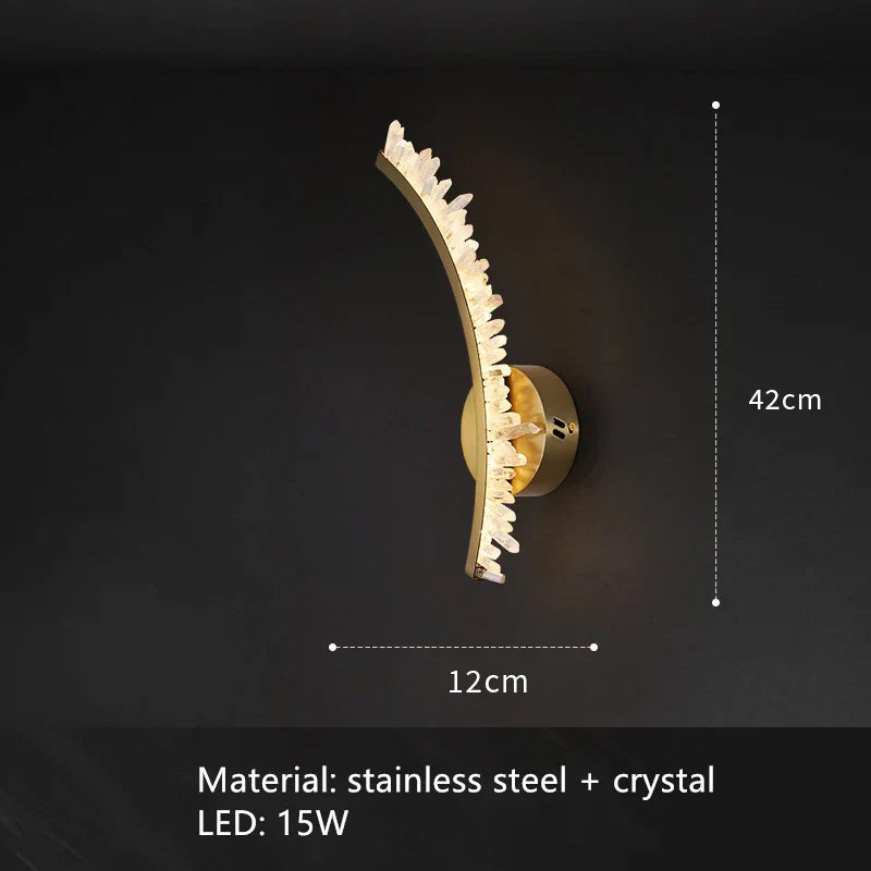 DecorBites™ Crystal Gold Metal Wall Light: Luxury Stainless Steel Sconce for Home Decor