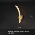 DecorBites™ Crystal Gold Metal Wall Light: Luxury Stainless Steel Sconce for Home Decor