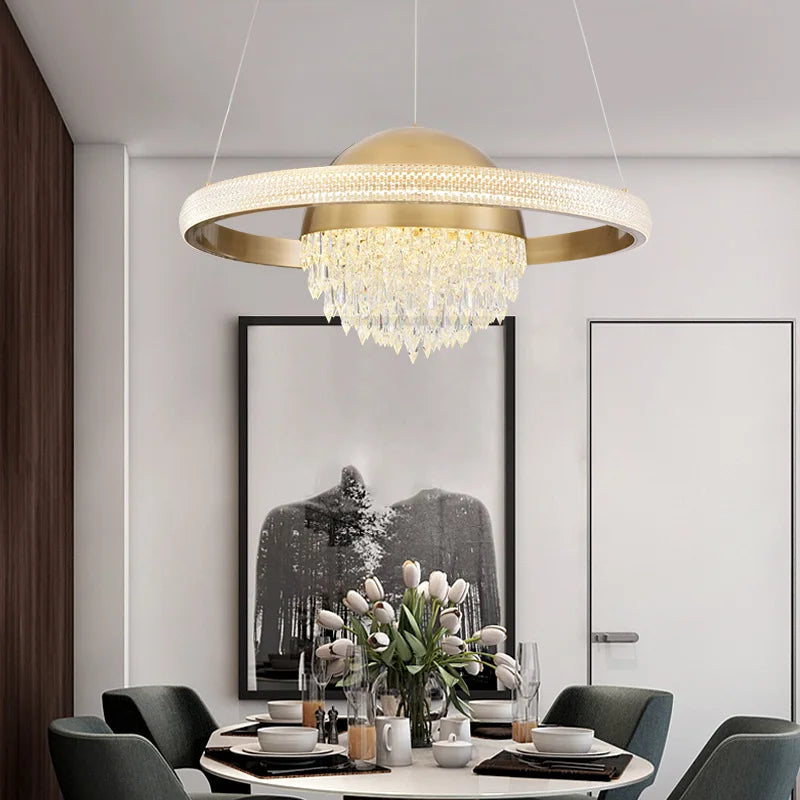 DecorBites™ Crystal Copper Pendant Lights: Elegant Nordic Design for Luxury Dining and Bedroom Décor