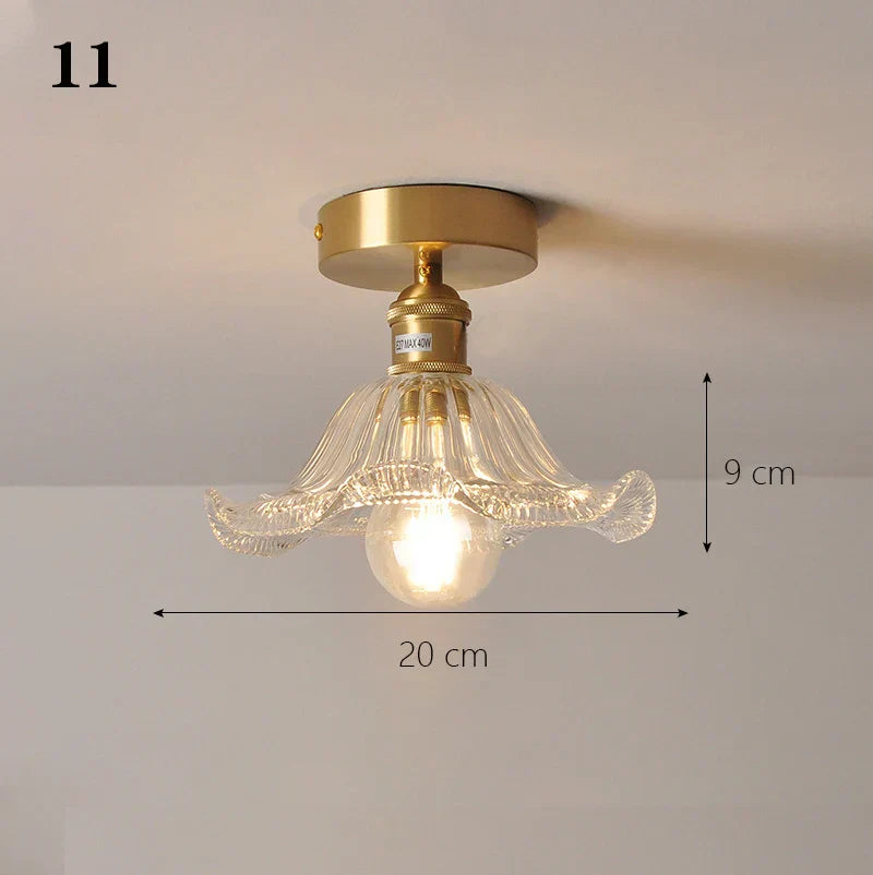 DecorBites™ Glass Shade Pendant Ceiling Lamp for Kitchen Aisle Bedroom LED Lights Fixtures