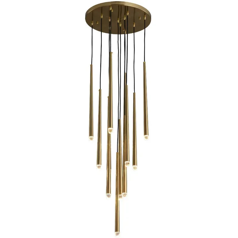 ثريا DecorBites™ الذهبية المعلقة بتقنية LED G9 لدرج الفيلا الحديث وديكور المنزل