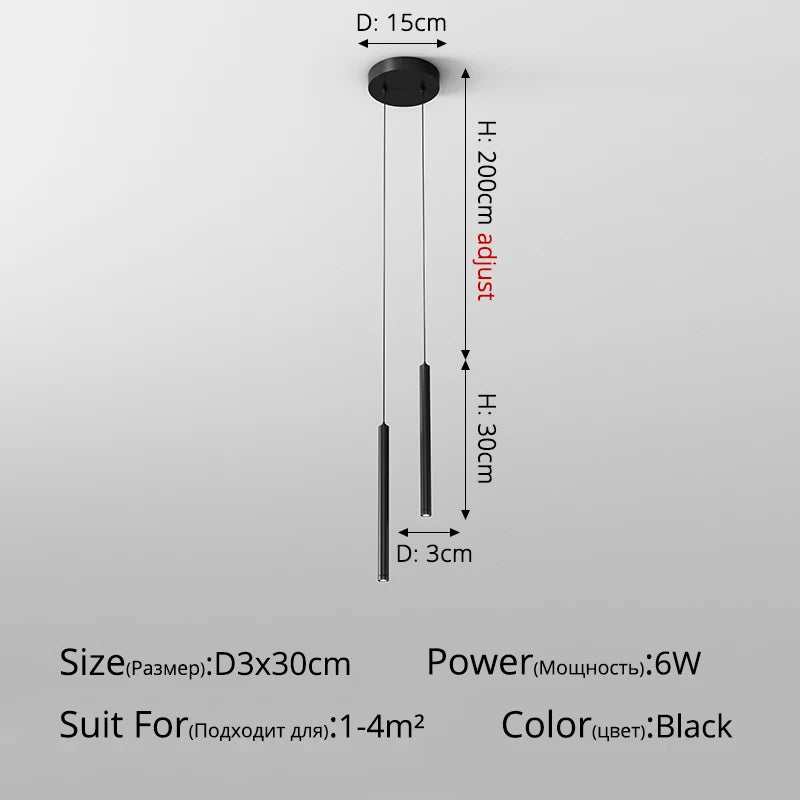 Minimalist Black and White Metal LED Pendant Light