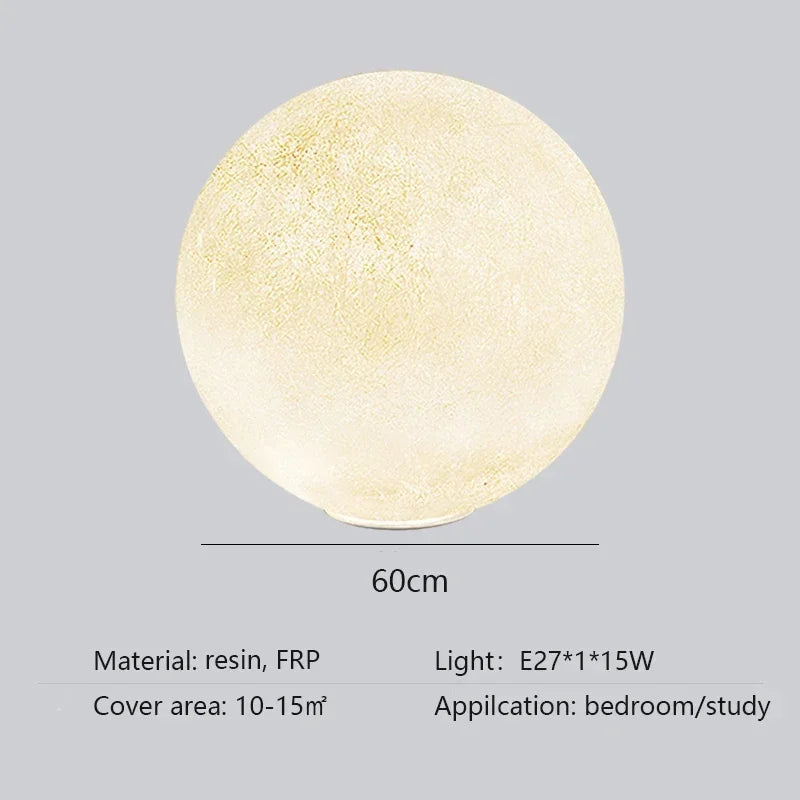 Nordic Moon White FRP Round Pendant Light